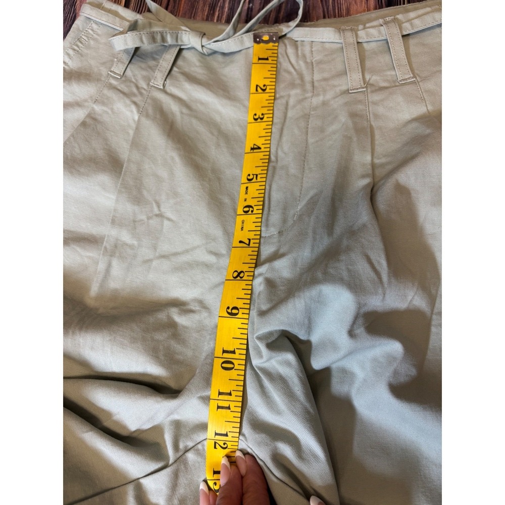 A New Day Cropped Pants Womens 4 Light Blue Wide Leg Drawstring Waist Pockets - Picture 8 of 12